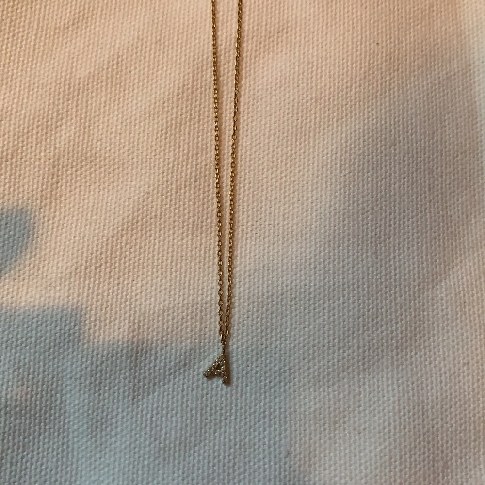 Necklace With “A” Initial Dipped In 14kt Gold - image 3